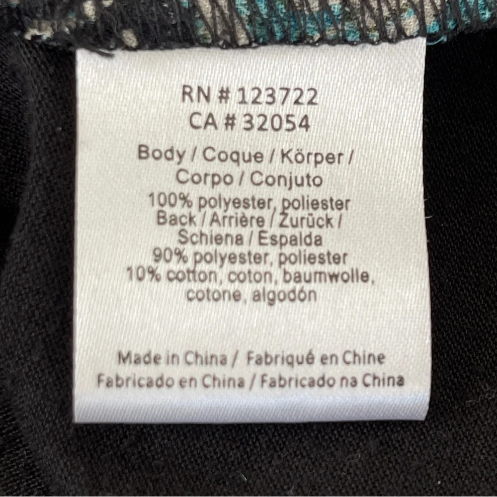 One September Anthropologie Black & Teal Paisley Sleeveless Tank Top Size XS - Picture 8 of 9